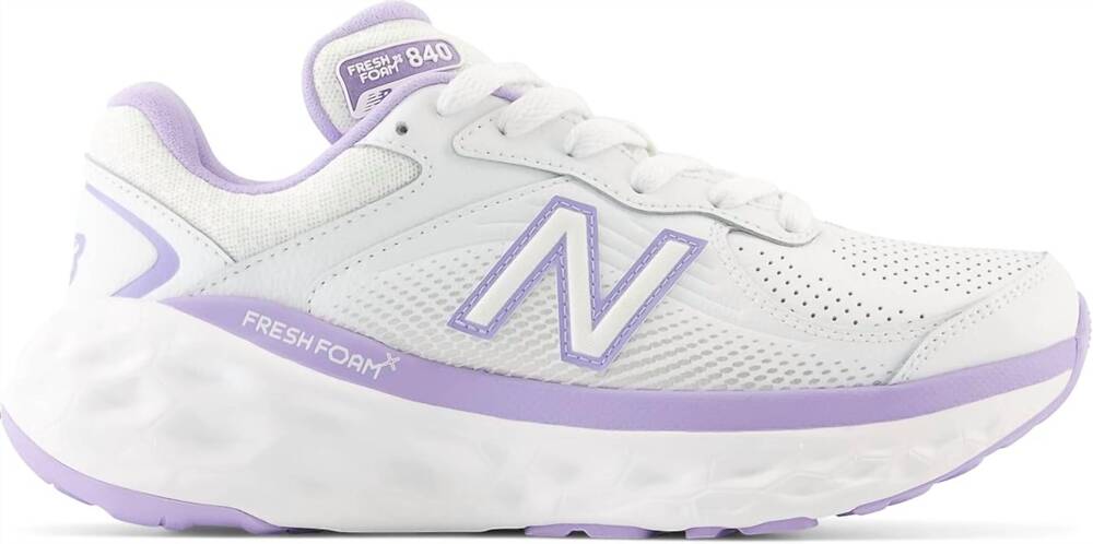 NEW NEW BALANCE women's fresh foam x840f running shoes in white lilac glo